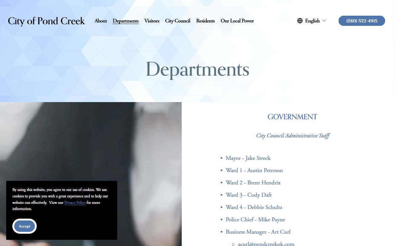 Grant County court dockets Pond Creek city departments page