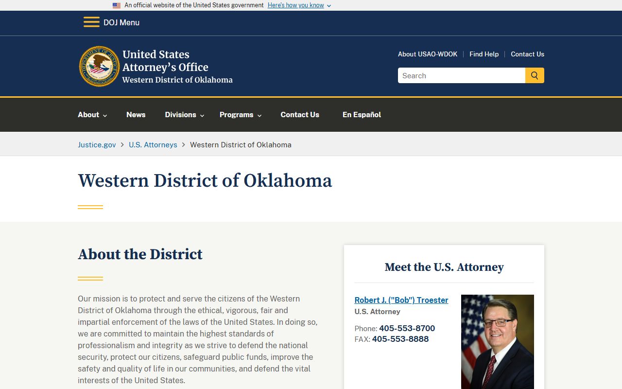 Grant County federal charges and court records, U.S. Attorney Western District