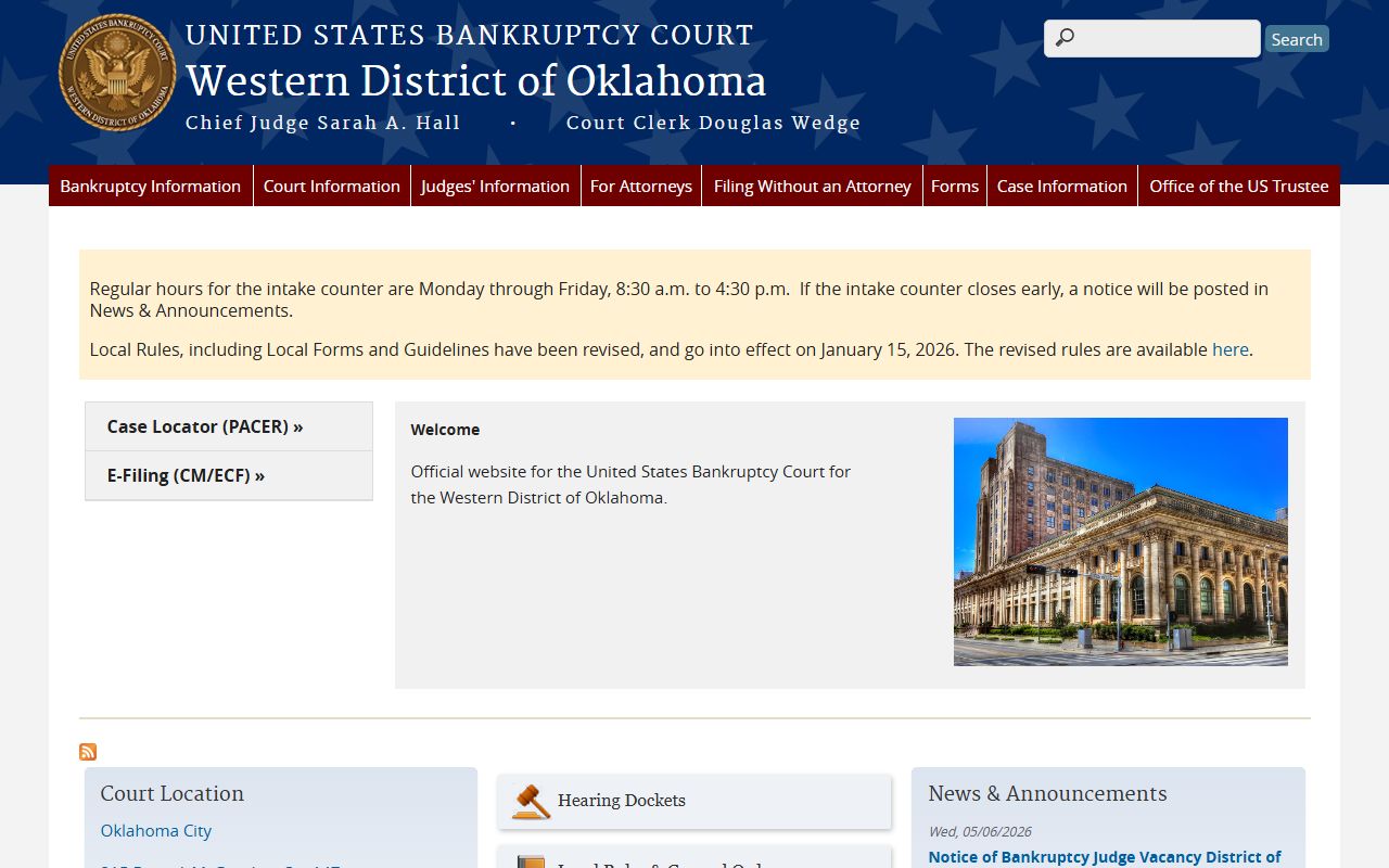 Grant County federal bankruptcy court records for the Western District