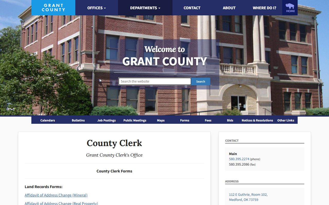 Grant County probate records small estate affidavit form